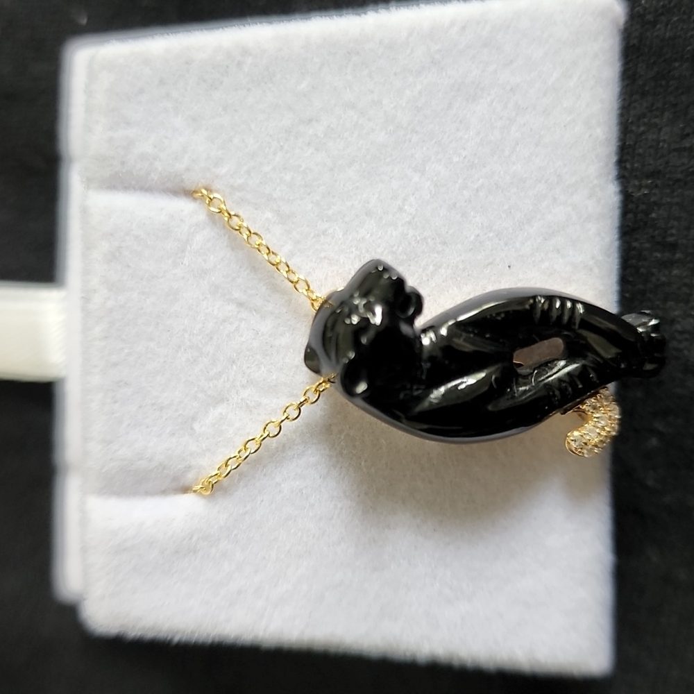 Effy Diamond onyx panther pendant